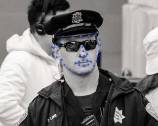 Point Annotation of police officer for facial recognition
