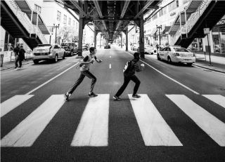 Polygon annotation for pedestrians crossing the road